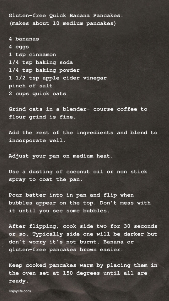 Recipe Card for Banana Pancakes
